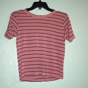 Black and pink striped t-shirt